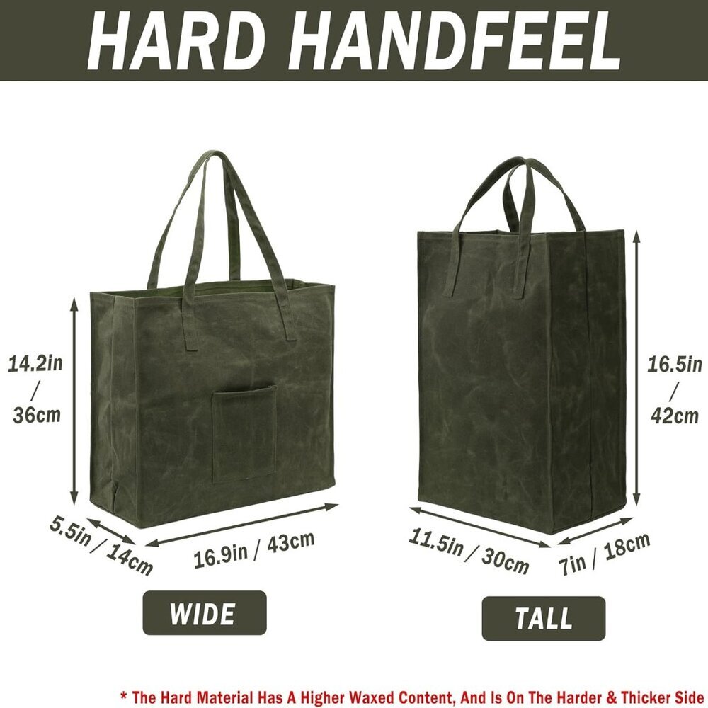 Waxed Canvas Grocery Bag - Picture 3 of 5